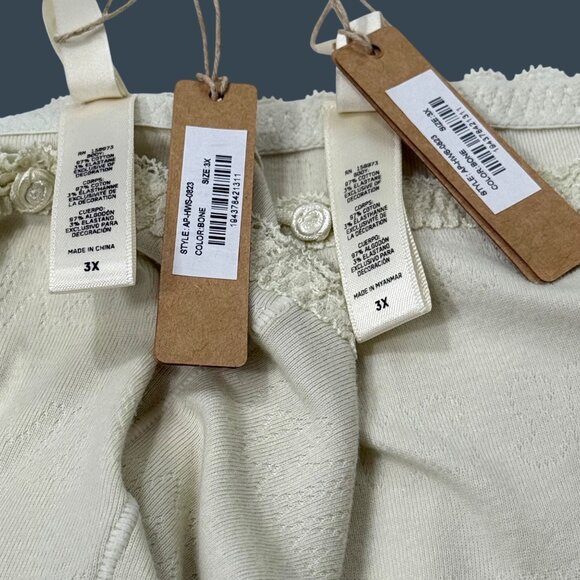 SKIMS Lace Pointelle Boxer Shorts Lot of 2 Bone 3X - Picture 8 of 9